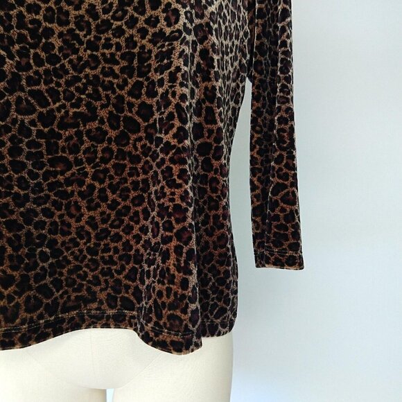 Vintage 90s Y2K Byer California Velvet Square Neck Leopard Print Top Size M VTG - Picture 4 of 10